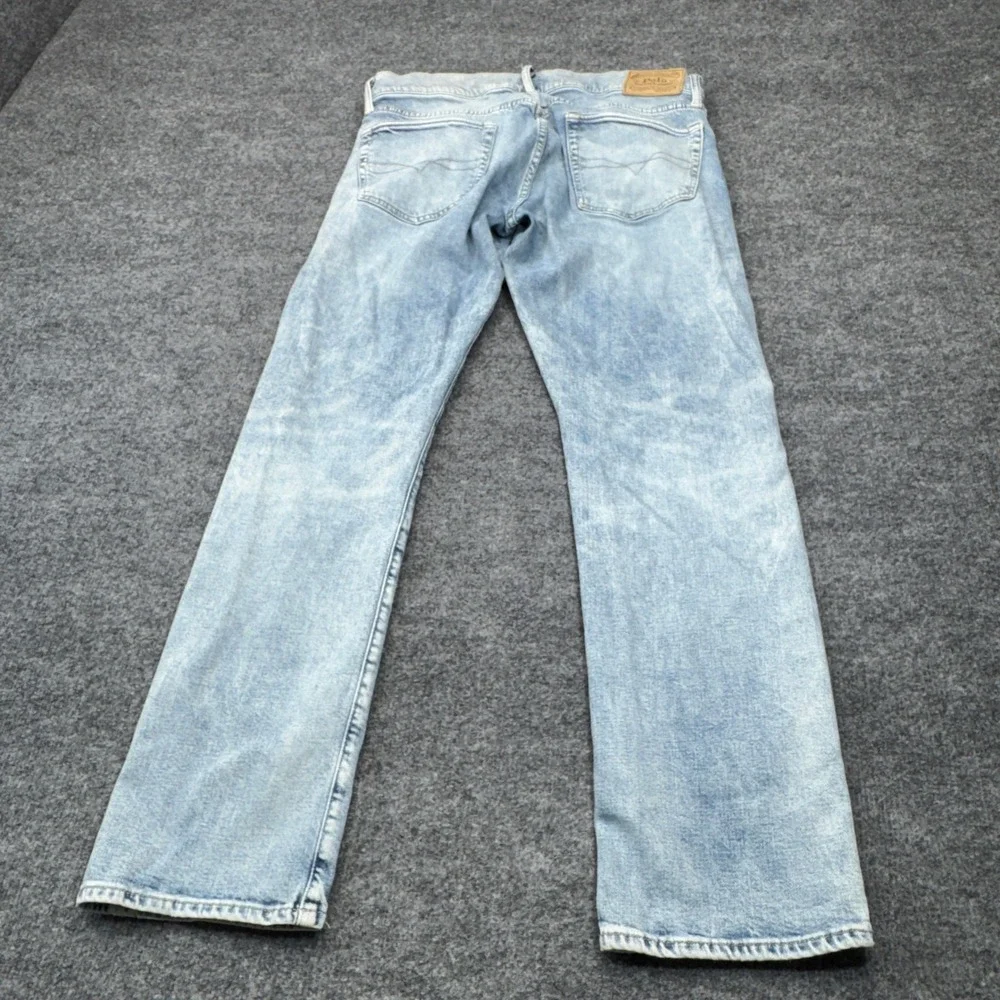 Polo Ralph Lauren Jeans Mens 33x30 Blue Varick Slim Straight Light Wash Stretch